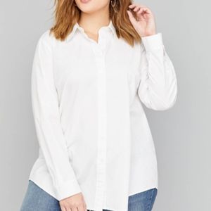 Lane Bryant White Boyfriend Shirt Size 26